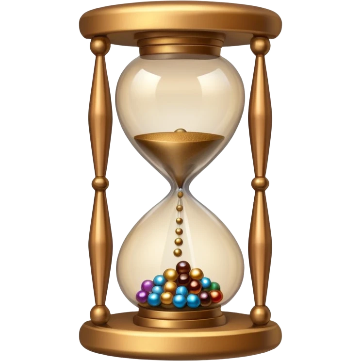 Hourglass with bronze small marbles emoji