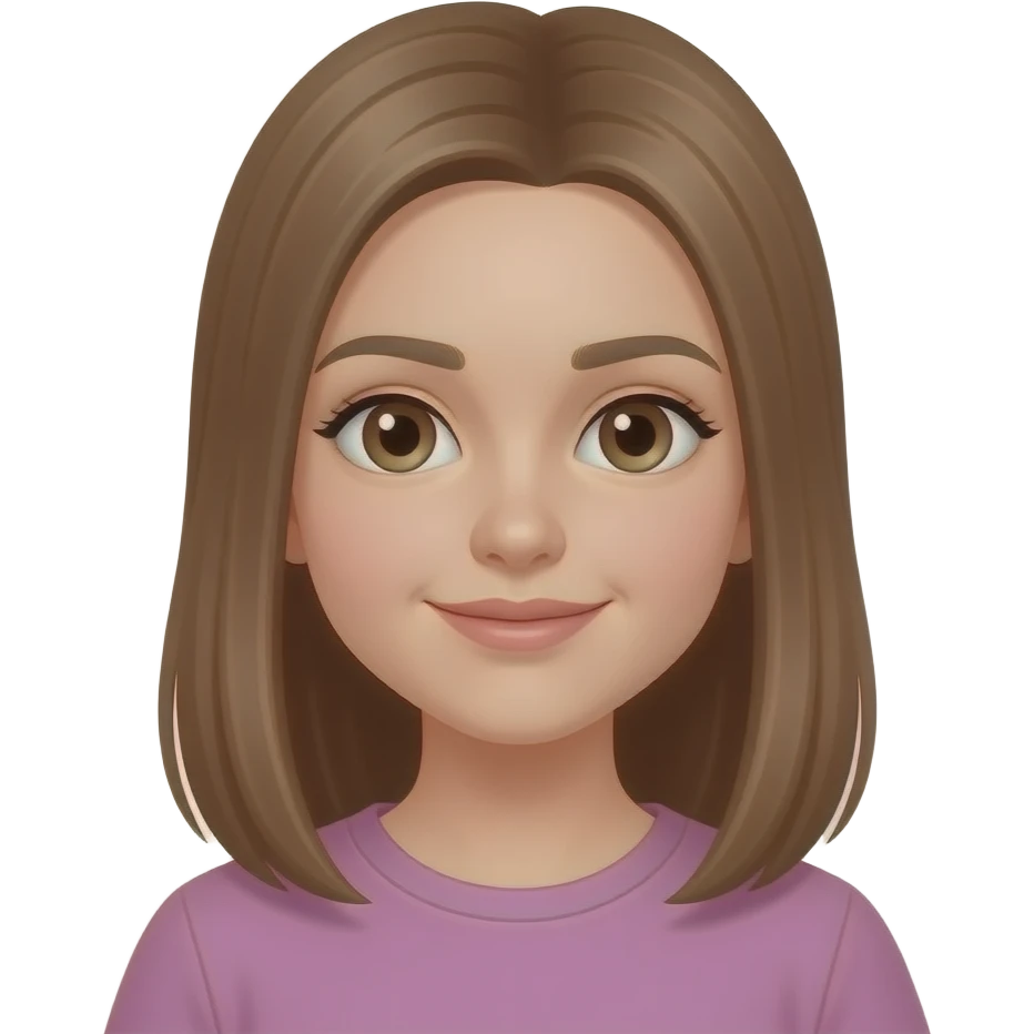 a 13 year old girl with light brown straight hair emoji