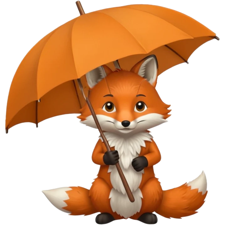 fox holding an umbrella emoji