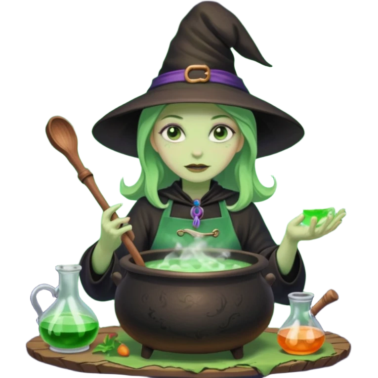 green witch cooking potion emoji