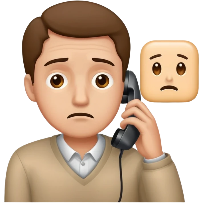 man watching at phone with ashamed expression emoji