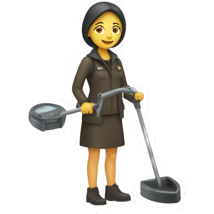 woman using a metal detector  emoji