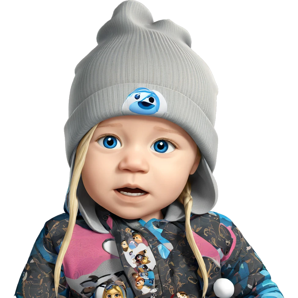 girl in beanie with blue eyes emoji