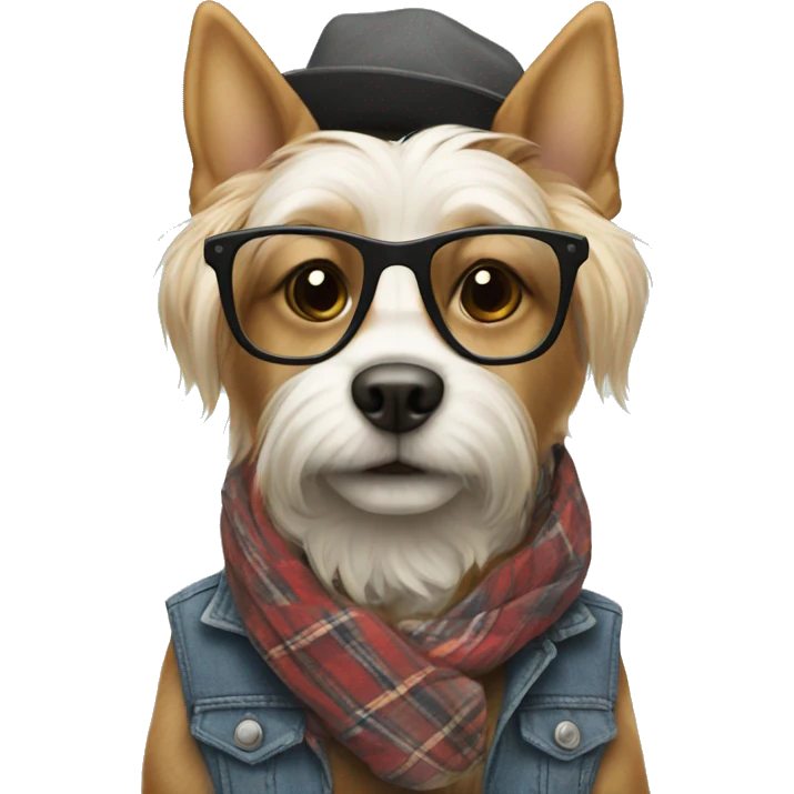 hipster dog emoji