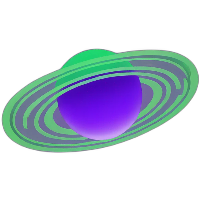 green saturn ,purple rings emoji