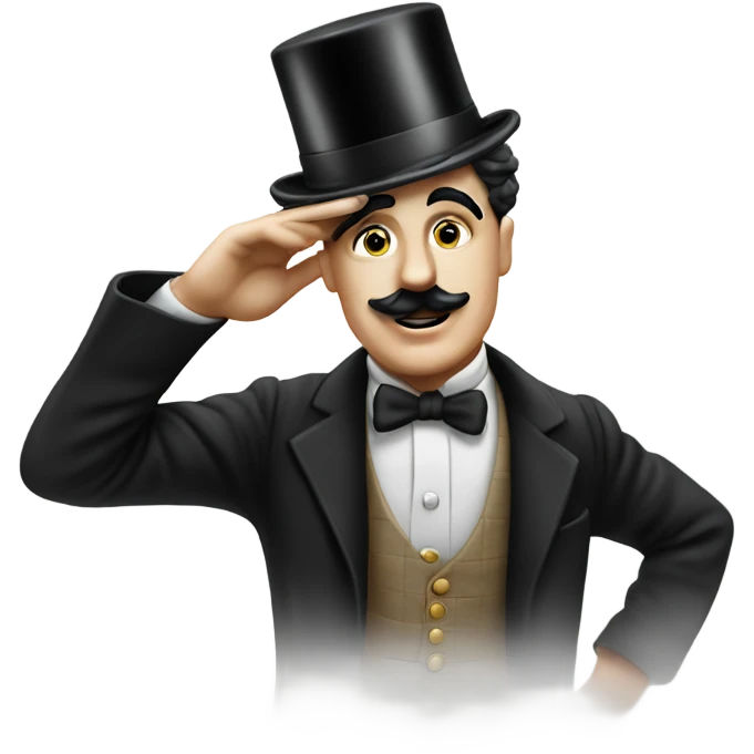 charlie chaplin saluting  emoji
