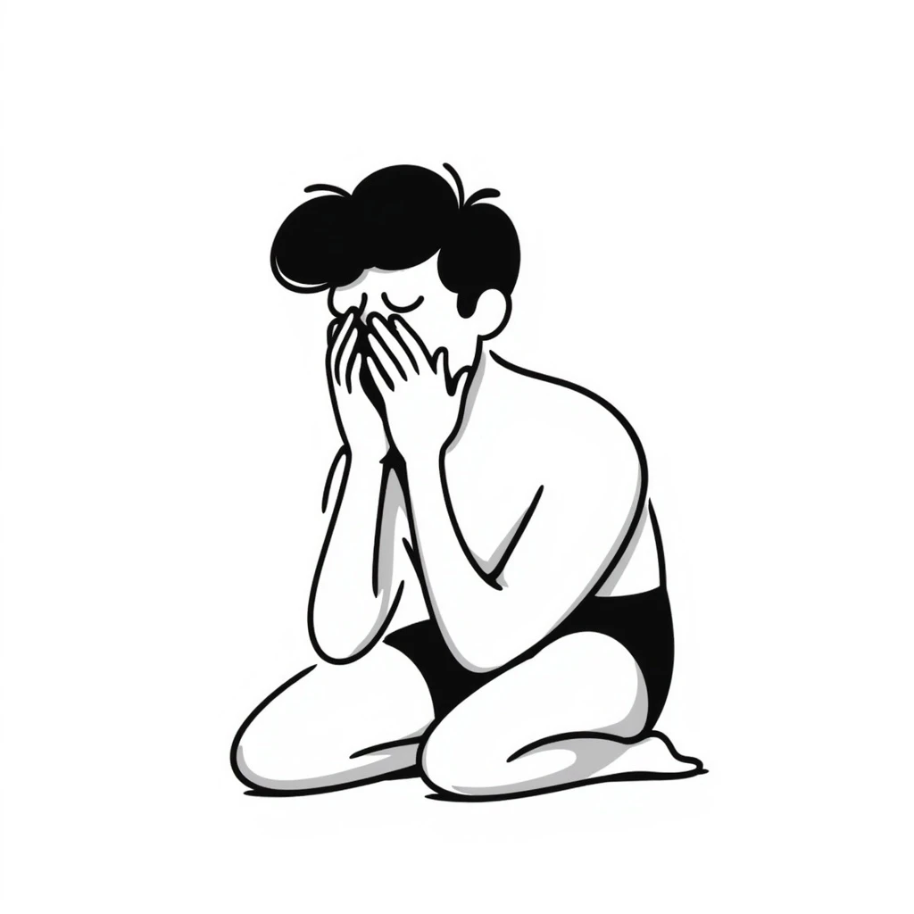 Naked man on knee emoji