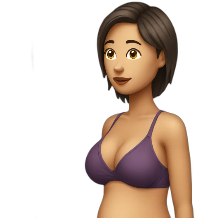 Sexywoman pregnant bikini side profile emoji