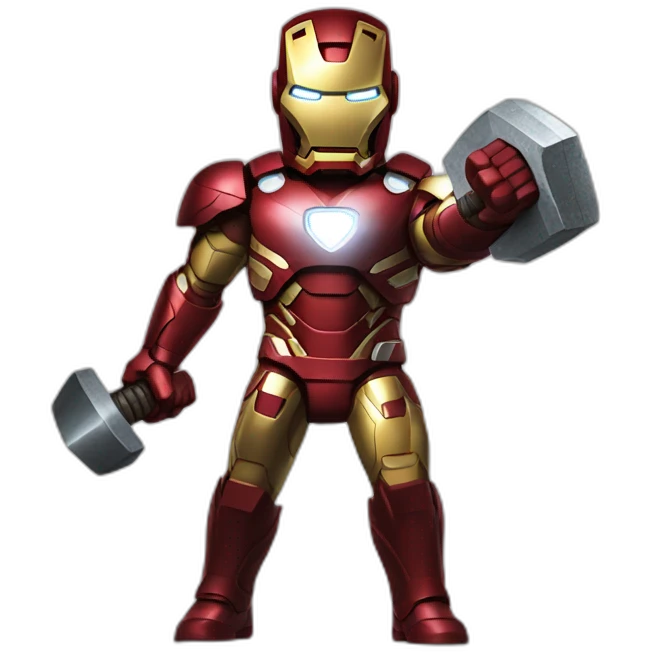 iron man with a thor hammer emoji