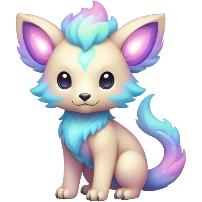 Cute cool colorful pastel nebula fantasy animal hybrid Fakemon full body  emoji