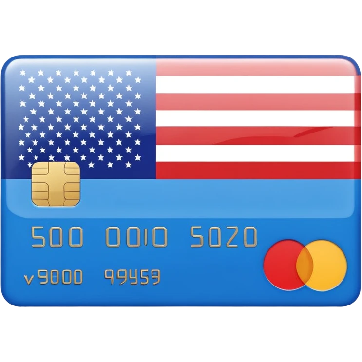 credit card with us flag emoji