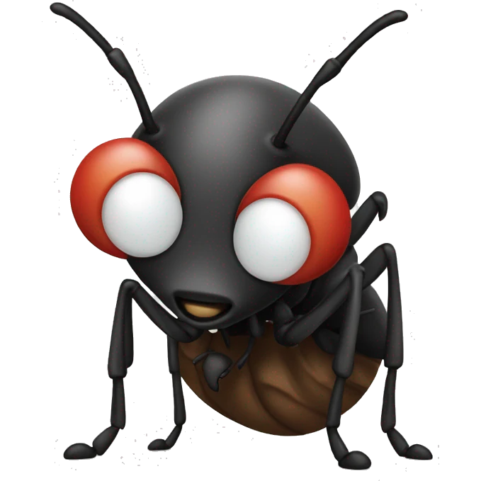 Ant wearing a hoddy emoji