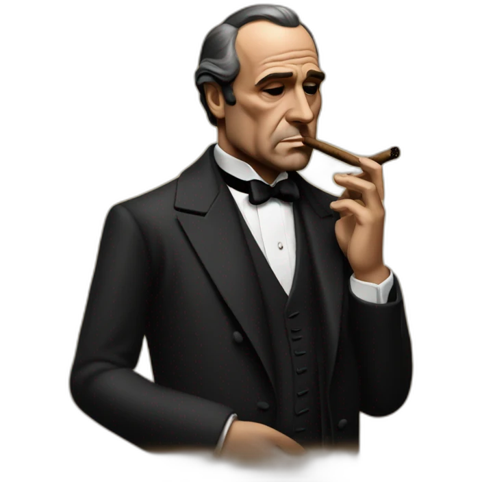 don corleone smoking cigar emoji