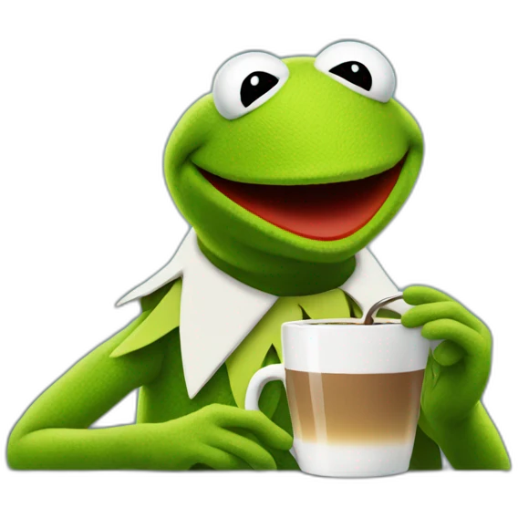 kermit drinking coffee emoji
