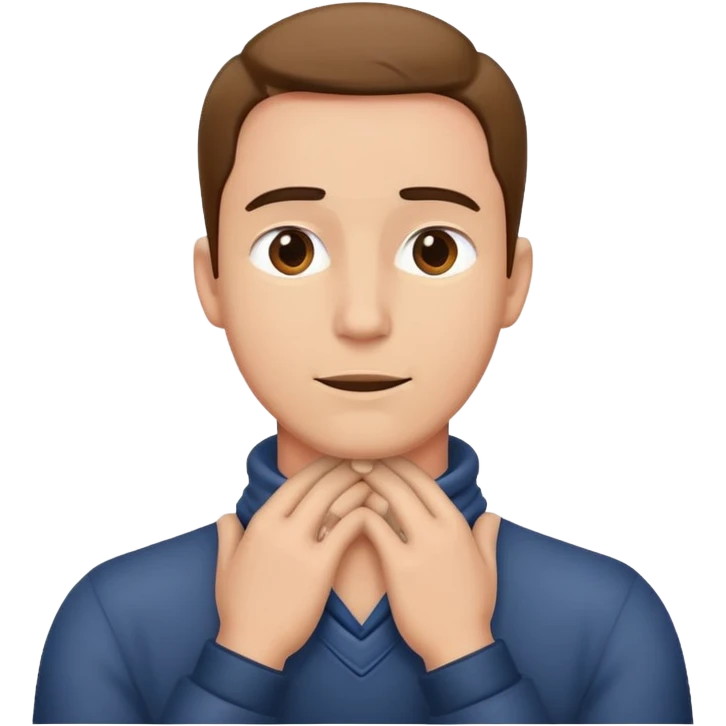 Man with his hands around his neck emoji