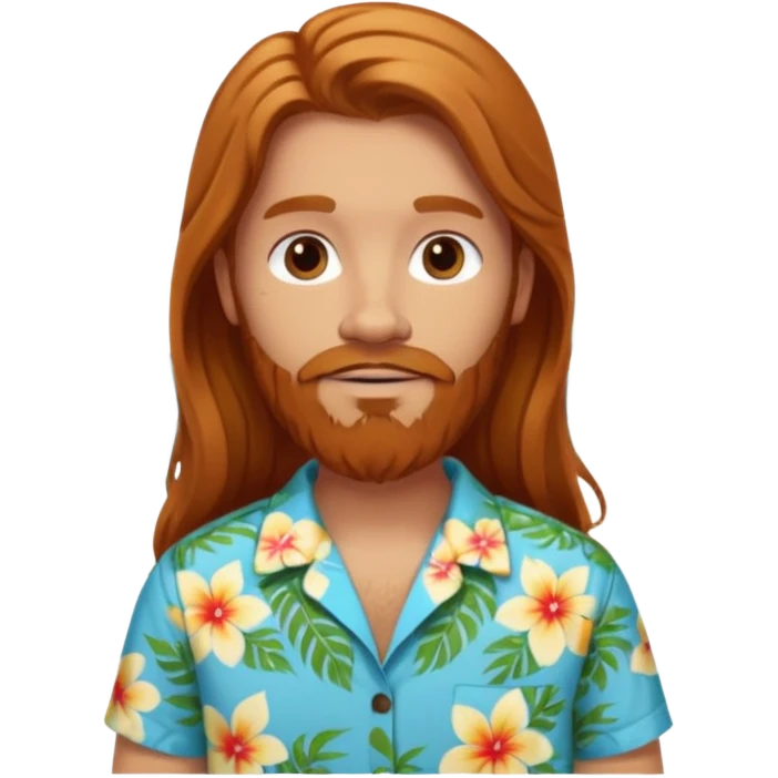 Ginger long hair girl,  brown hair men with beard on honeymoon emoji