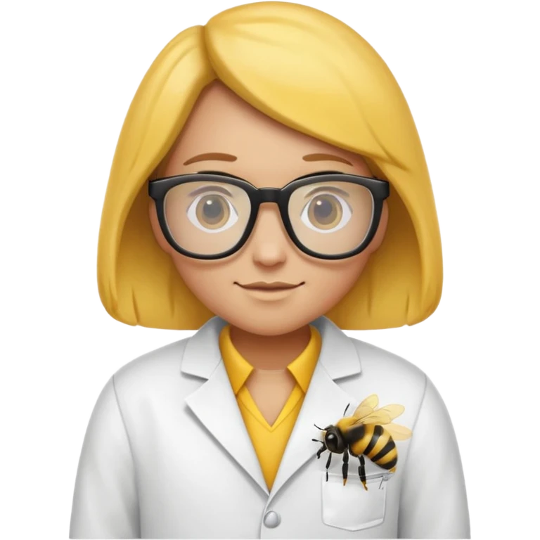 a bumblebee with a scientist costume emoji