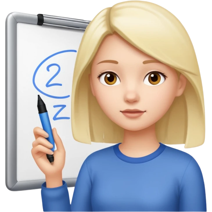 girl taking notes in board emoji