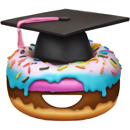 Genius donut wearing graduation cap emoji