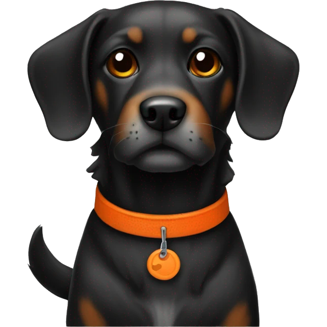 dog black and orange emoji
