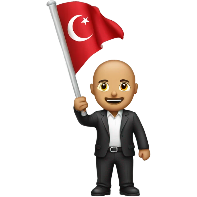 a man hold a turkish flag emoji