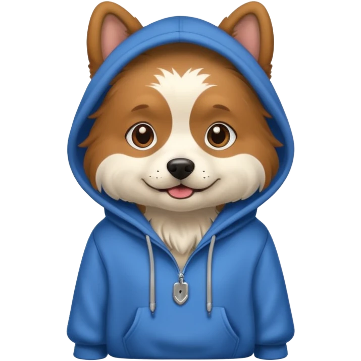Dog wearing a hoodie emoji