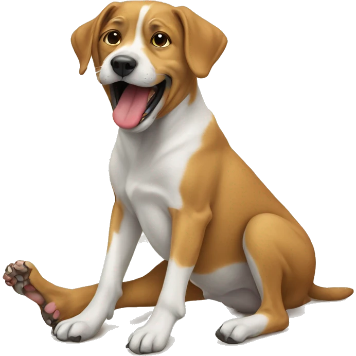 dog licking feet emoji