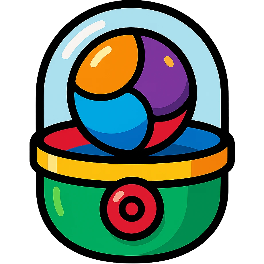 colorful playful gacha capsule toy emoji