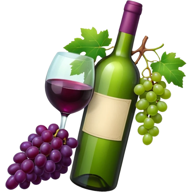  vine bottle with Grapes emoji