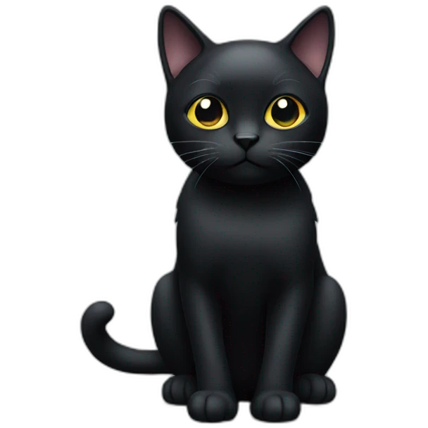 Black cat with glass emoji