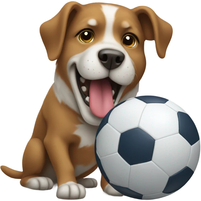 Dog playing football emoji