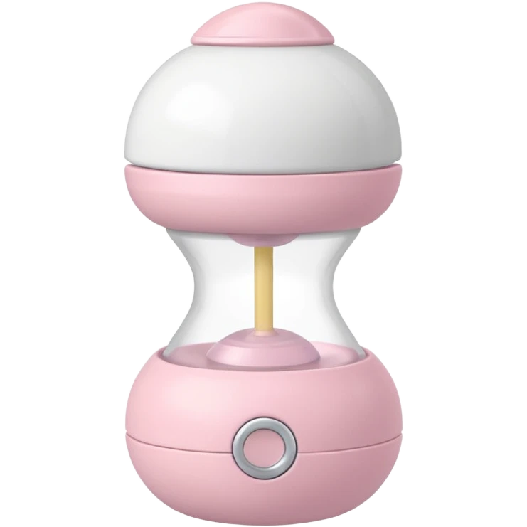 White and light pink baby shaker rattle toy with nothing on it emoji
