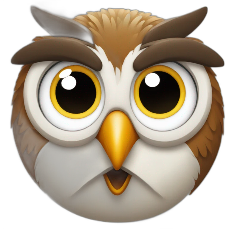 a goofy owl emoji