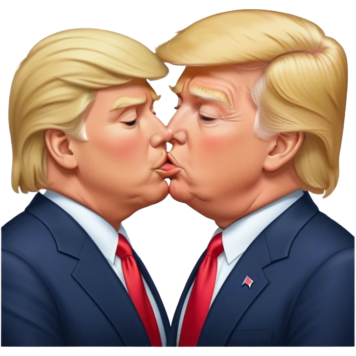 Donald trump kissing Tucker Carlson  emoji
