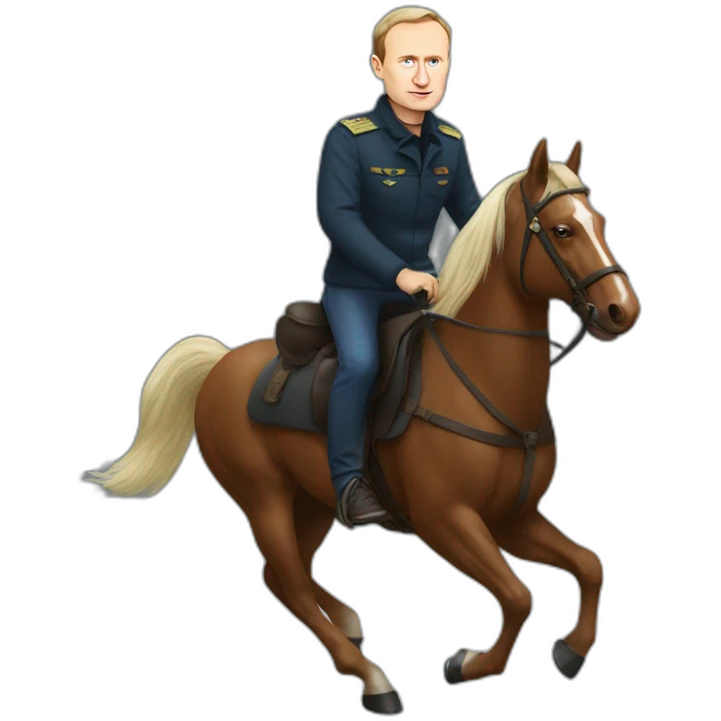 Navalny riding Putin emoji
