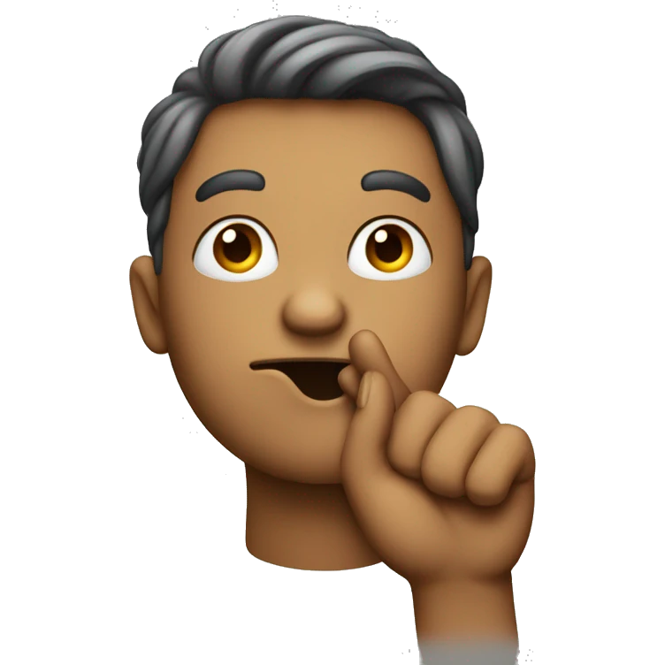emoji that has a hand thinking on its chin and it’s kind of sassy emoji