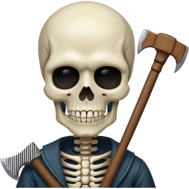 Una cara de esqueleto con una acha emoji