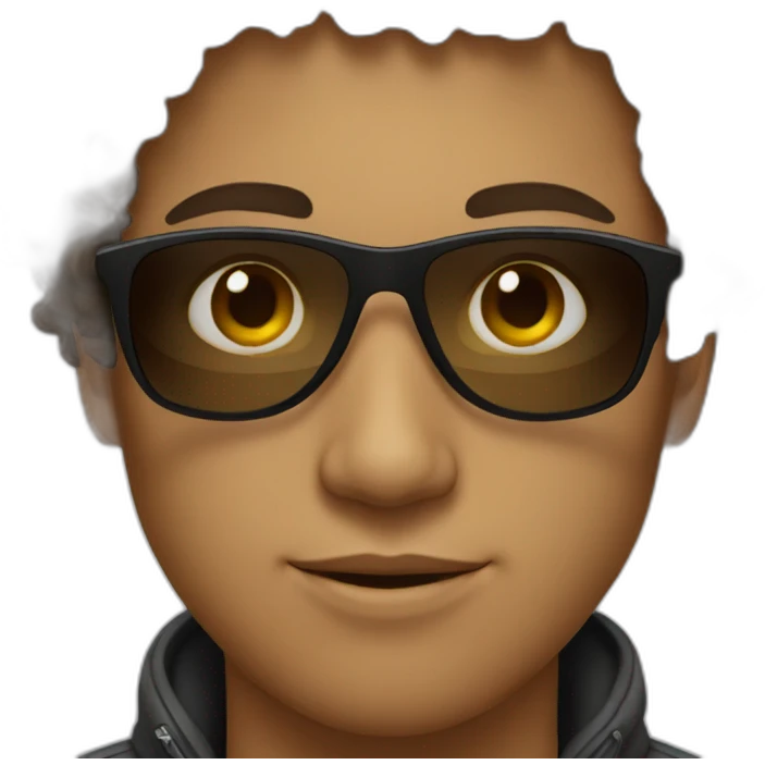A young man with African curly hair wearing Sunglasses emoji