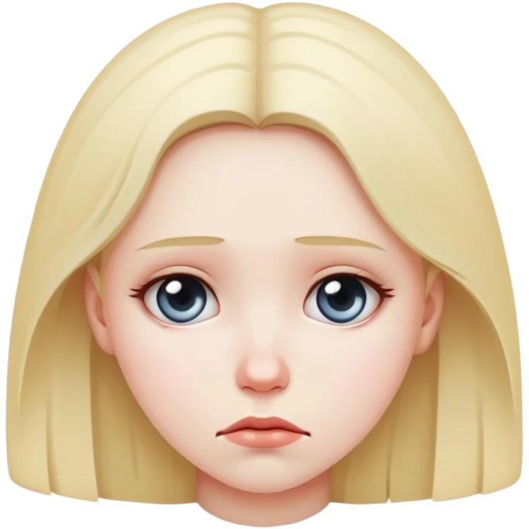 a girl with a sad face emoji