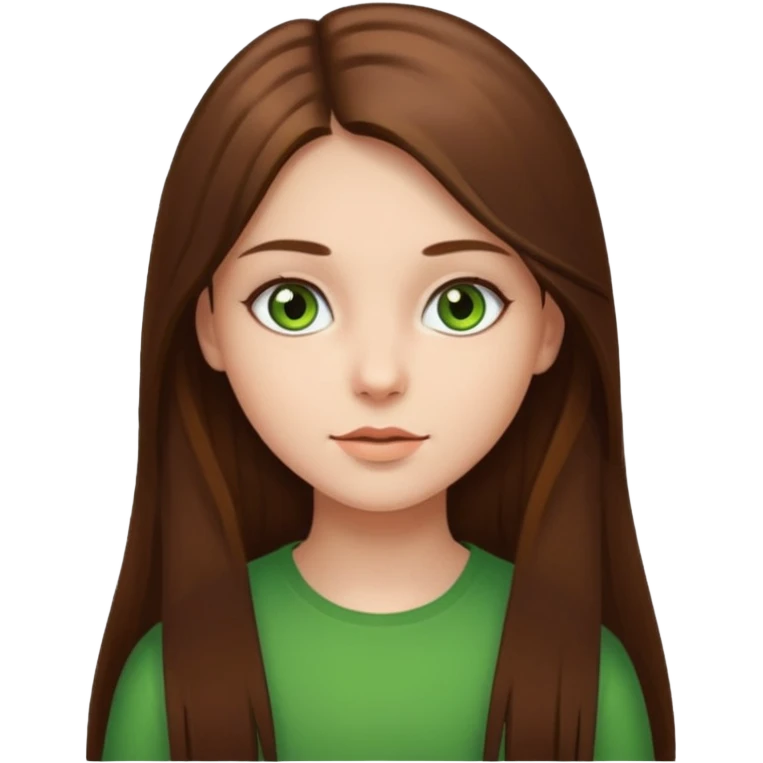 make it with greener eyes and straight long hair emoji