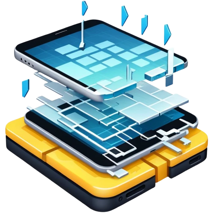 platform with digital glitch effect, corrupted data emoji
