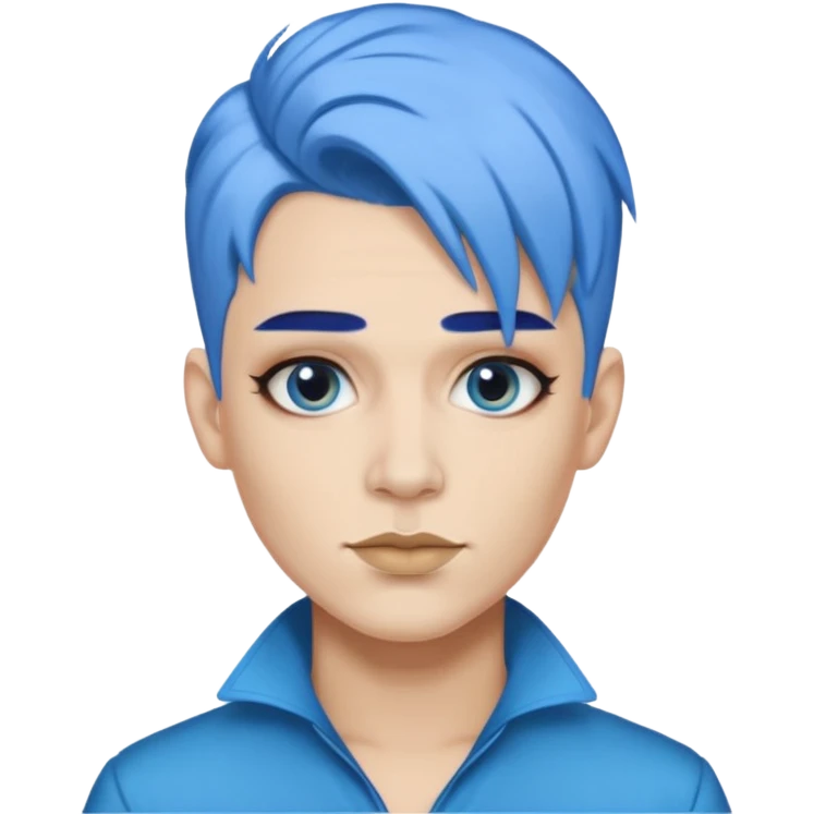 blue hair drag king fabulous makeup emoji