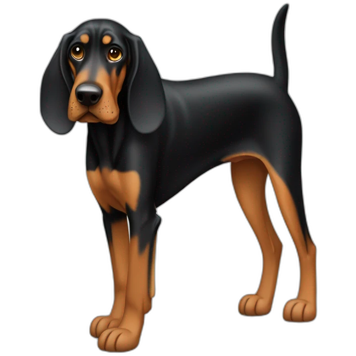 Black and Tan Coonhound Dog Full Body emoji
