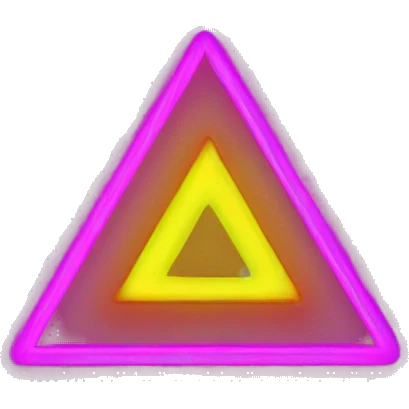 Triangle careful neon color with escamation inside emoji