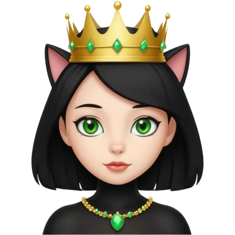 queen black cat girl emoji