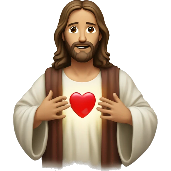 Jesus christ with a heart in his hands  emoji