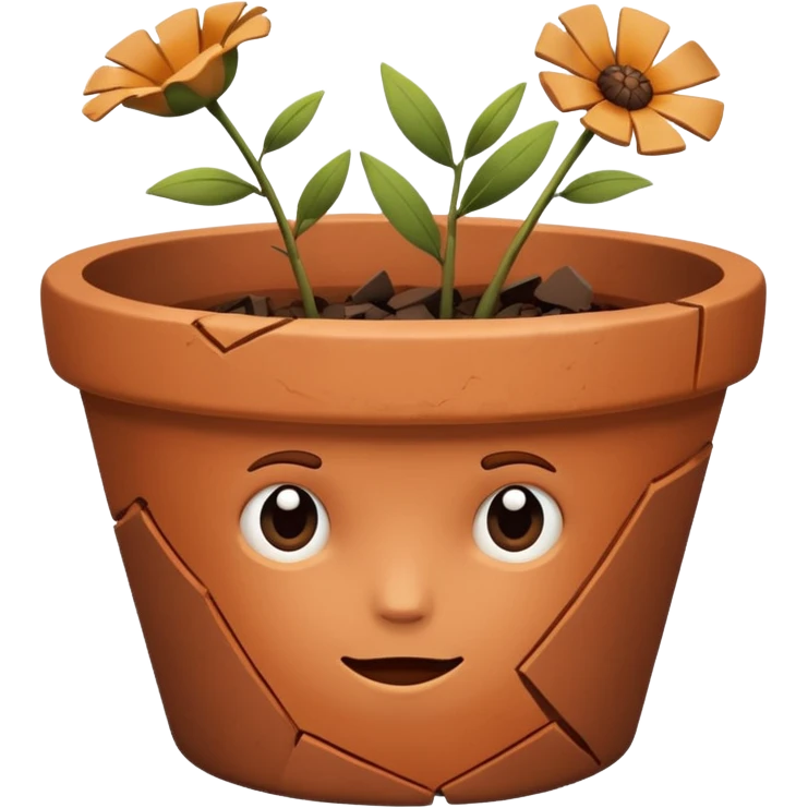 broken flower pot emoji