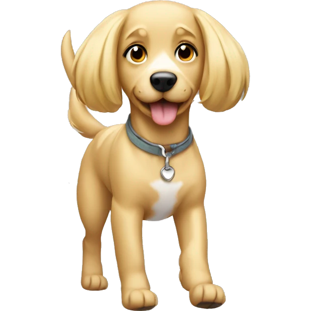 Blonde girl dog walking emoji