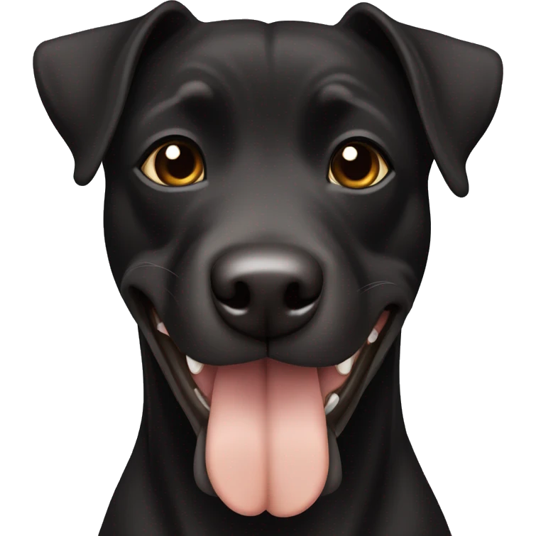 A black Patterdale Terrier dog with a white patch on its chest and brown eyes.  emoji