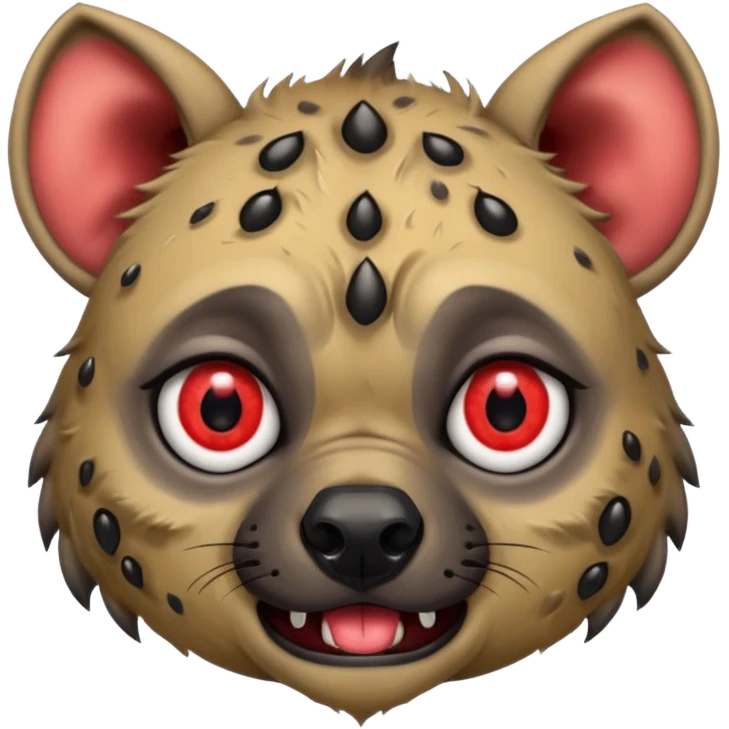 Crying hyena with red eyes on on eyeball emoji